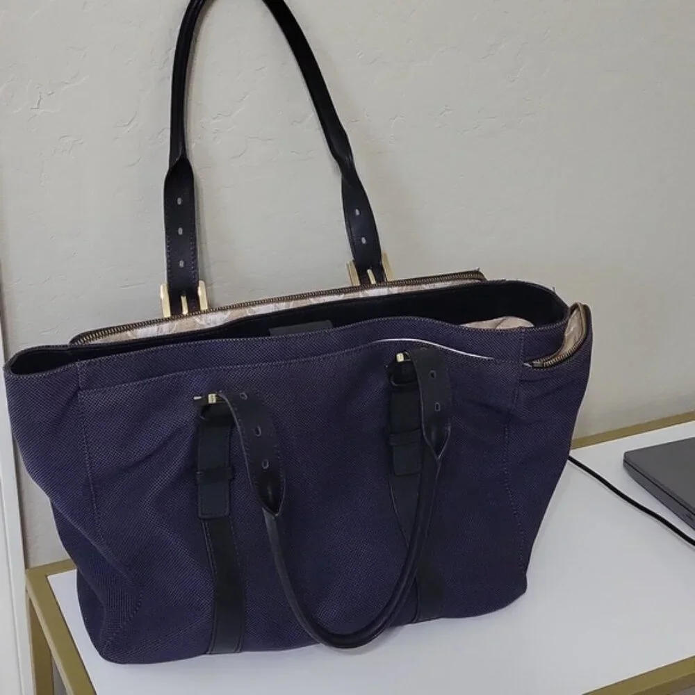 India Hicks Duchess of Windsor Laptop/Briefcase Leather Trim Handles